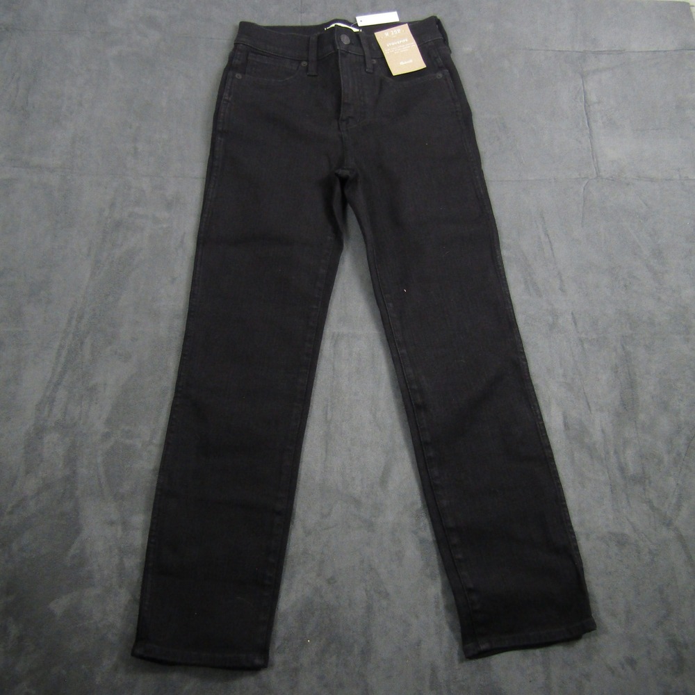 Madewell Stovepipe Jeans Women 25P Black High Rise Narrow Leg NM780